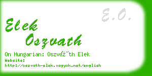 elek oszvath business card